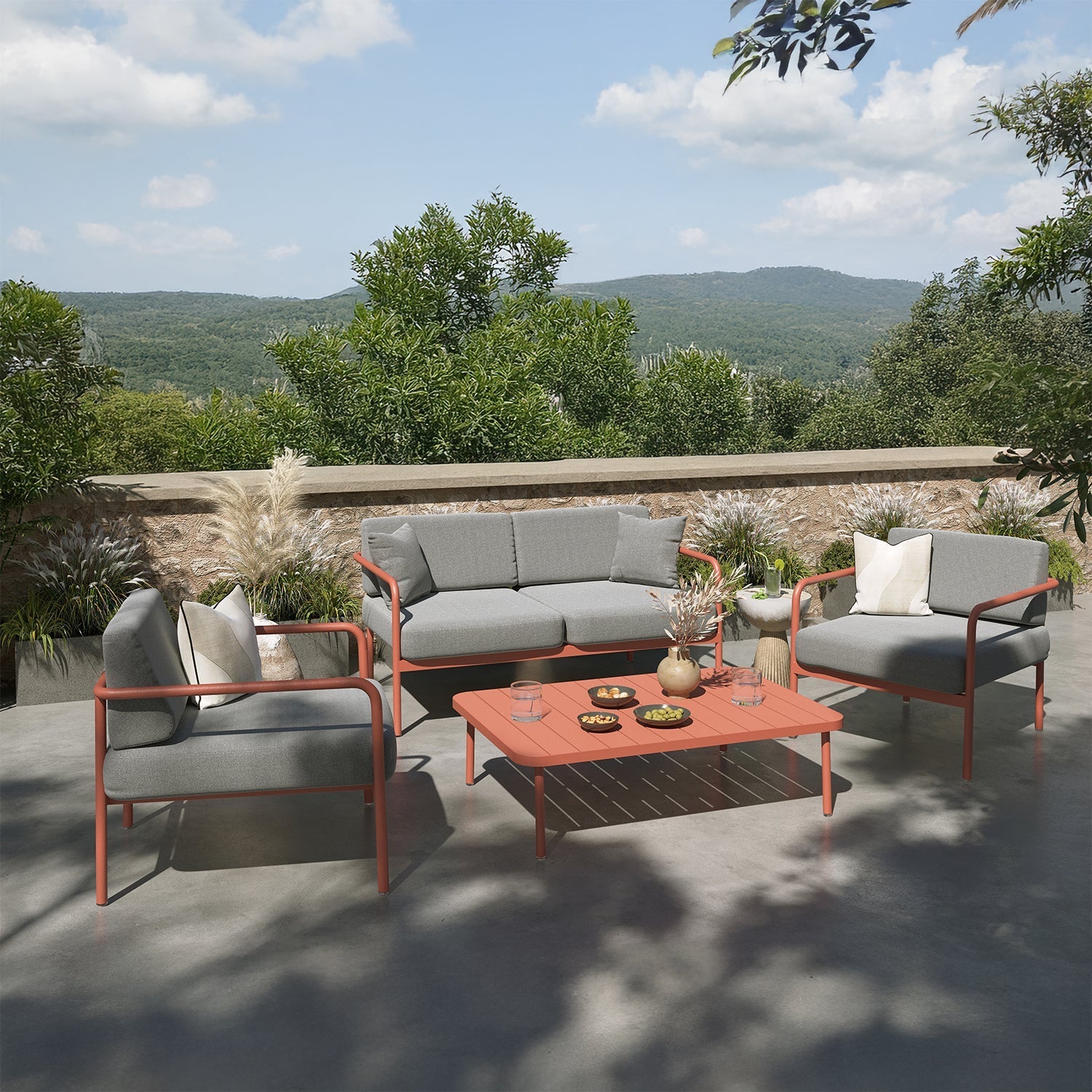 Aurora Deep Seating Set on Terrace