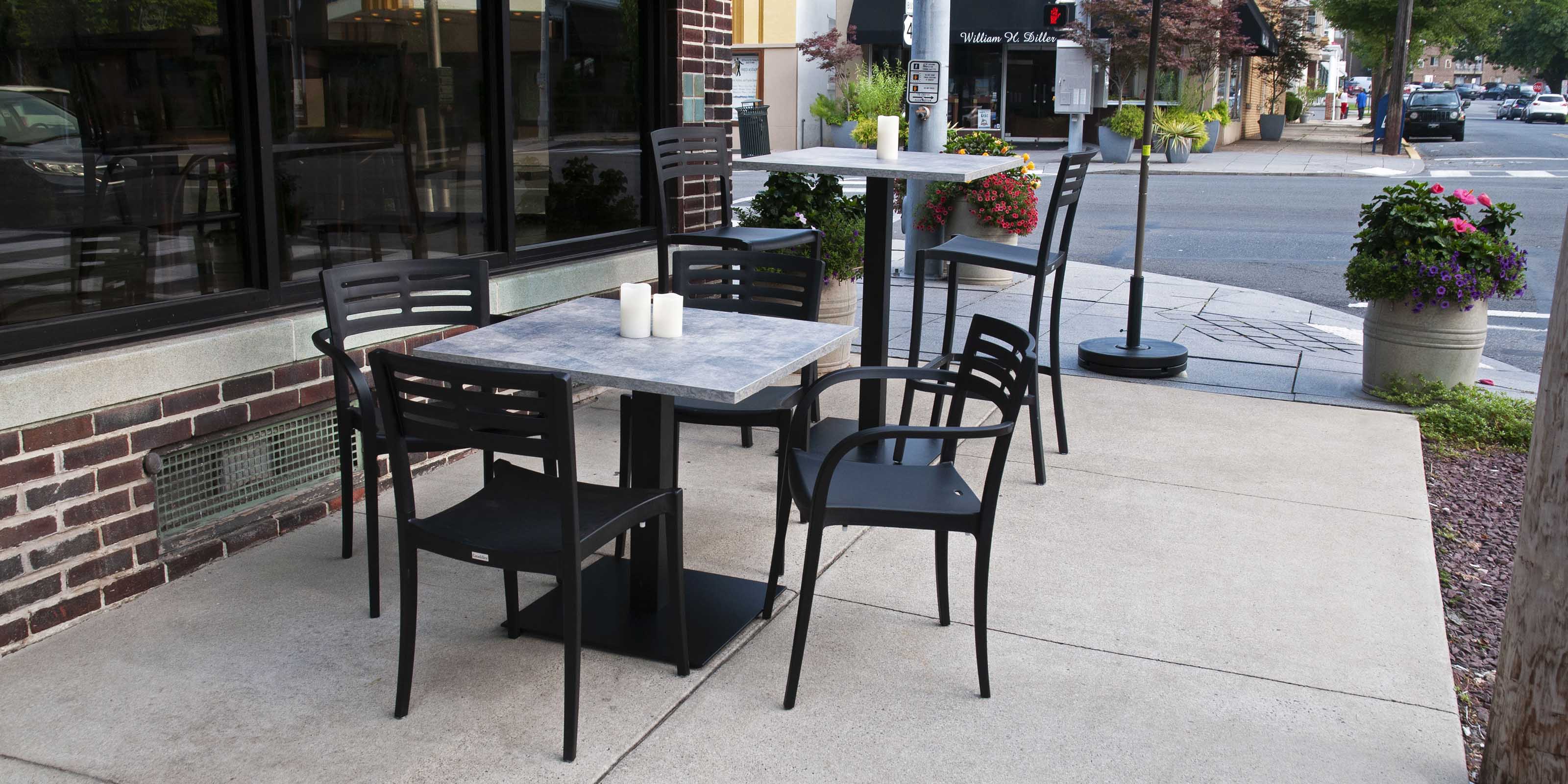 Outdoor restaurant deals table tops