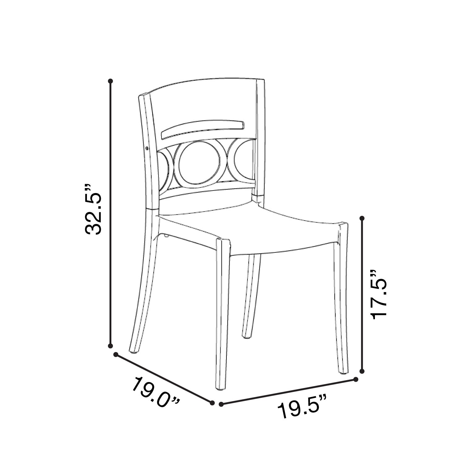 Moon Sidechair - Storm Blue/Linen