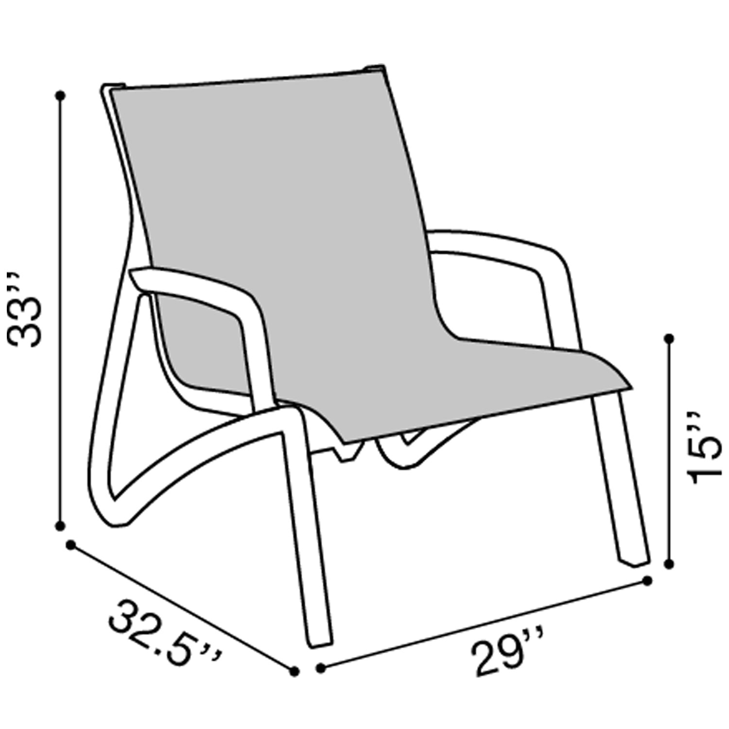 Lounge chair seat discount height